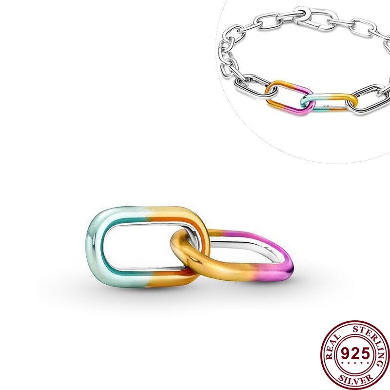 Nieuwe Hot 925 Sterling Zilveren Prachtige Love Me Connector Logo Accessoires Voor Originele Damesarmband Bedel Sieraden