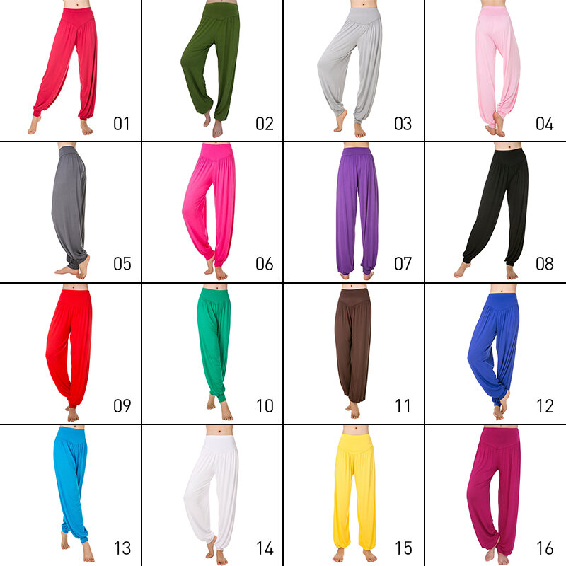 Damskie spodnie do jogi elastyczne luźne dorywczo miękka bawełniana joga Sport taniec spodnie Harem Bloomers Fitness Sport spodnie dresowe