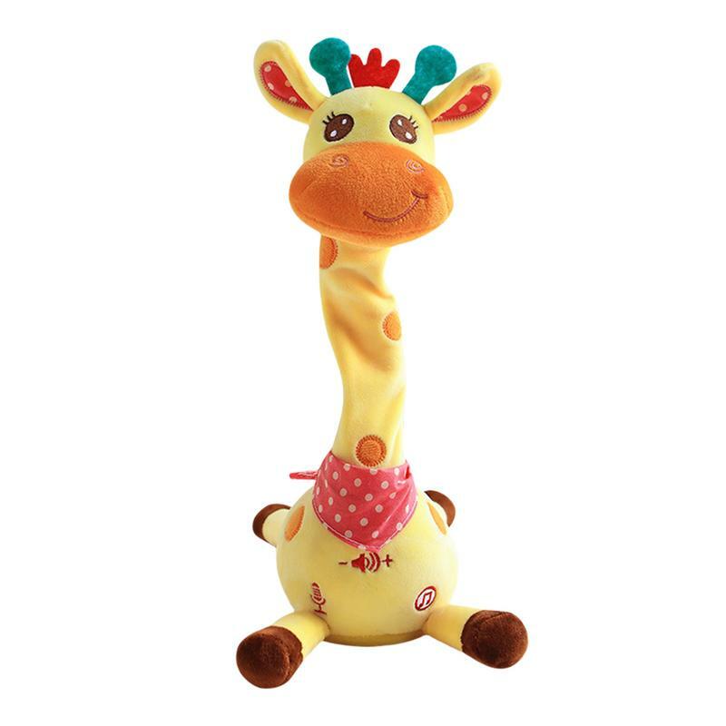 Canto giraffa musicale canto giraffa parlante canto e Danincg giocattolo sensoriale con Talking ripetizione giraffa peluche Decor