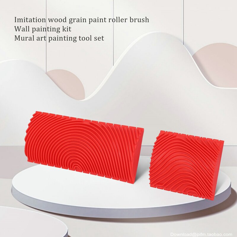 2PCS 3 Inch 6 Inch Imitation Wood Grain Paint Roller Brush Wall Painting Tool sets Wall Texture Art Painting Tool Set