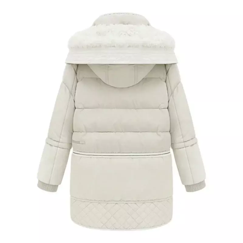 Damskie kurtki damskie biała kurtka puchowa płaszcze z kapturem grube zimowe kurtka odzież wierzchnia
