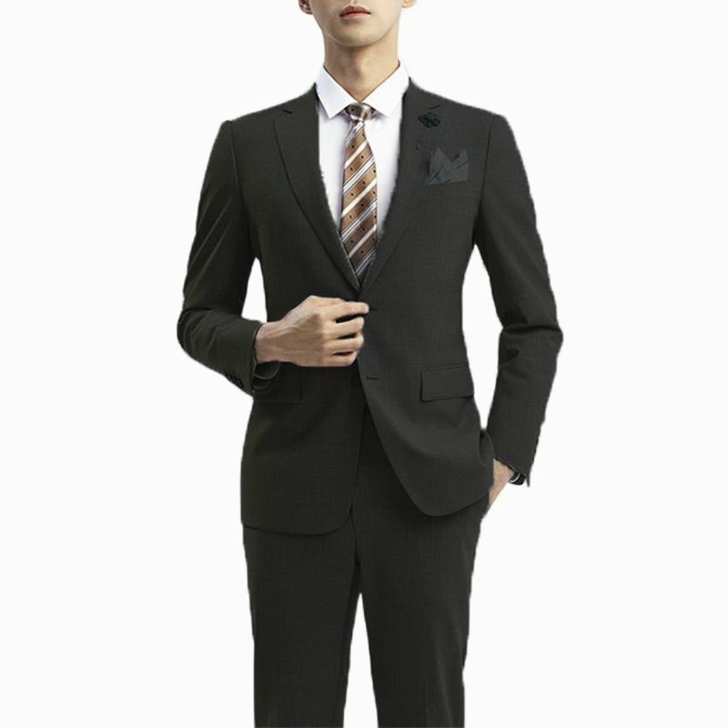 Nowy projekt 2 sztuk mężczyzn komplet garniturów męskie kombinezony Slim Fit wesele mężczyźni garnitury biurowe na kostium męski Homme (kurtka + spodnie)