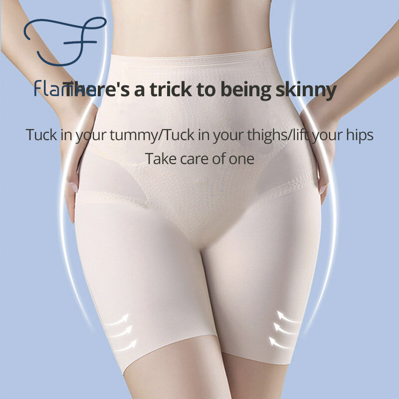 Flarixa nahtlose Body Shaper Frauen ultra dünne Eis Seide Sicherheits shorts hohe Taille flachen Bauch reduzieren Höschen abnehmen Unterwäsche