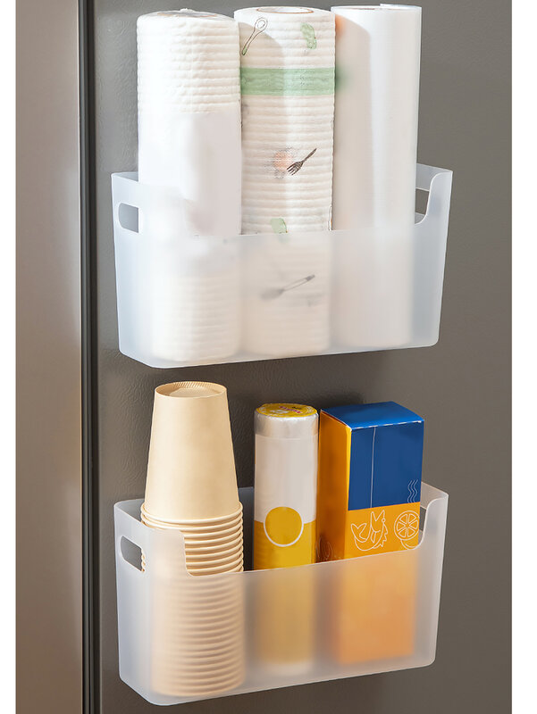 WORTHBUY تنظيم تخزين المطبخ البلاستيكية متعددة الوظائف لكمة مجانية خزانة مثبتة على الحائط صندوق تخزين لملحقة المطبخ
