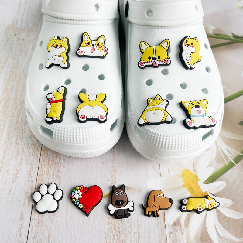 1pcs or lot PVC dog series shoe buckle charms accessories decorations for sandals sneaker clog wristbands kids gift wholesale