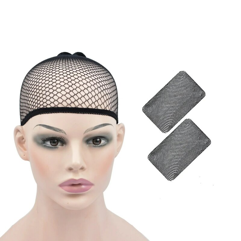 Open Ended Wig Cap para Mulheres, Mesh Stocking Cap, Redes Cabelo, Peruca de Tecelagem, 2 Peças
