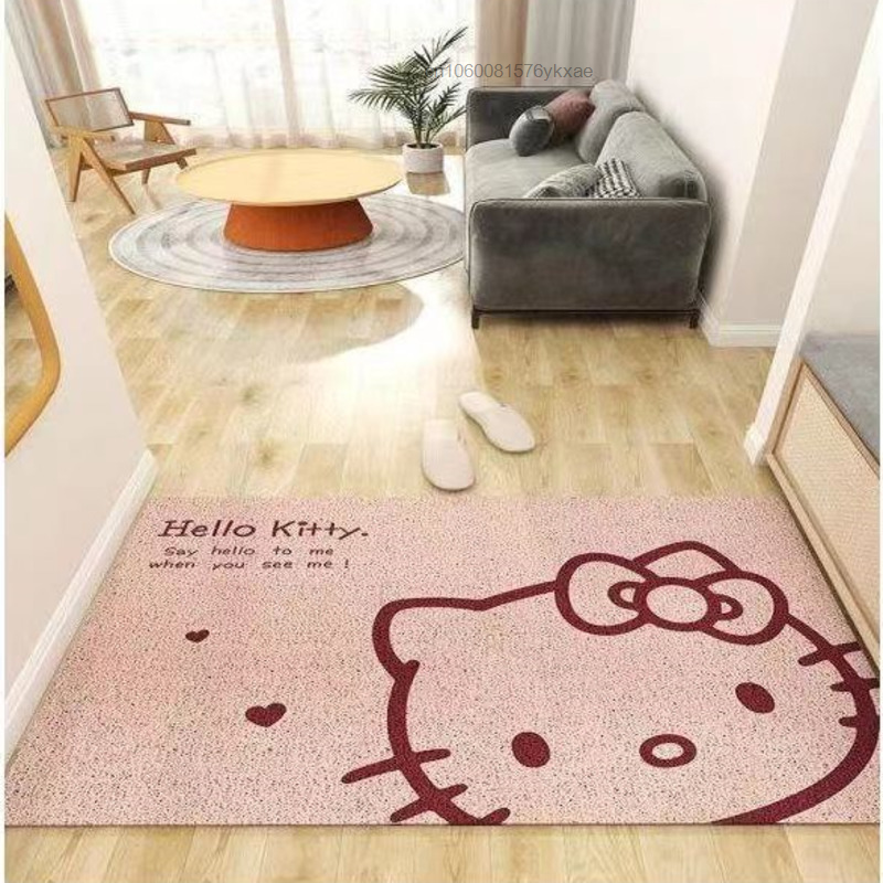 80x120CM Cartoon Saniro Hello Kitty tappeto Kawaii casa morbida pelliccia tappeti bambini ragazze camera da letto soggiorno tappetino porta Mat Decor