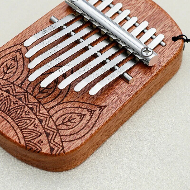 アフリカの指のカリンバサムピアノ,木製のマホガニー楽器,初心者のための音楽ギフト,8キー