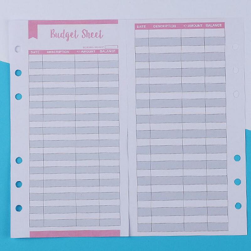 Expense Tracking Planner Planner Inserts 12pcs Multi-color Expense Tracker Sheets for 6 Rings Binder Cash for Families