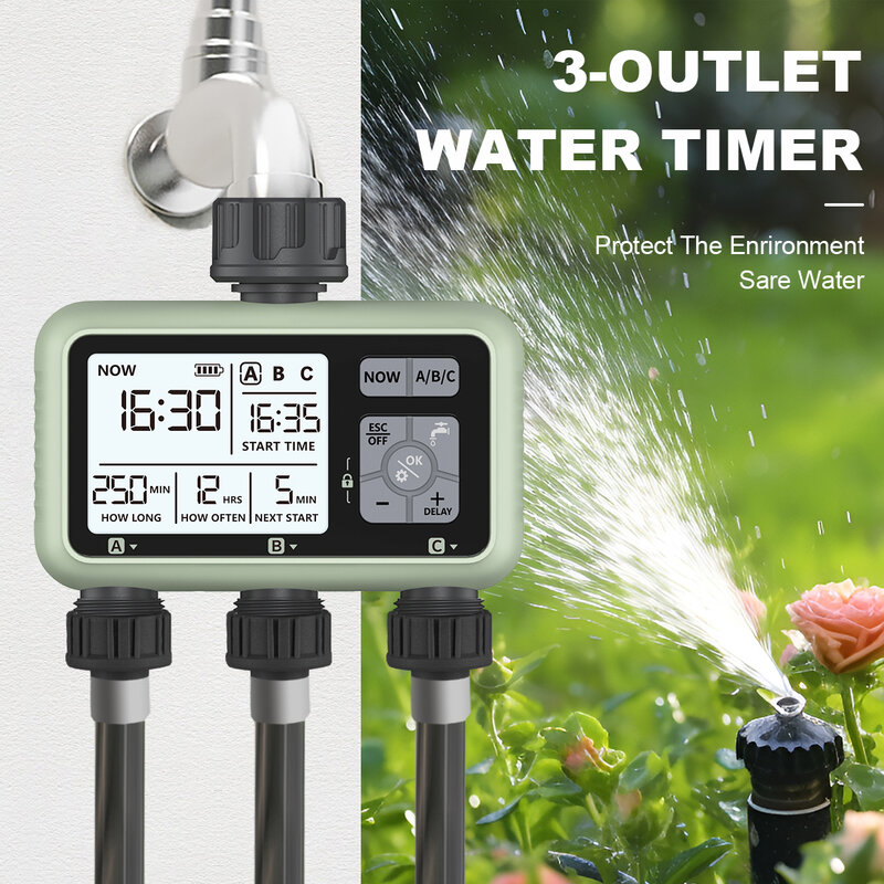Garden Smart Triple Irrigation Timer Watering System