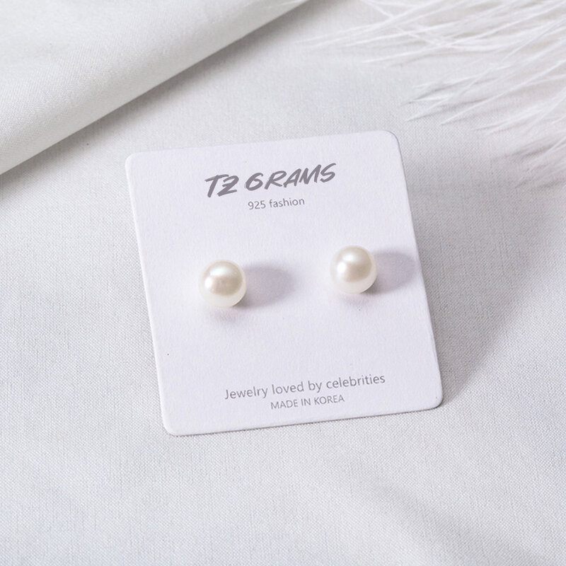 TZgrams Earrings Silver 925 Natural Pearl Earrings Minimalist Elegant Anti-allergy Maintain The Ear Bride Jewelry For Woman