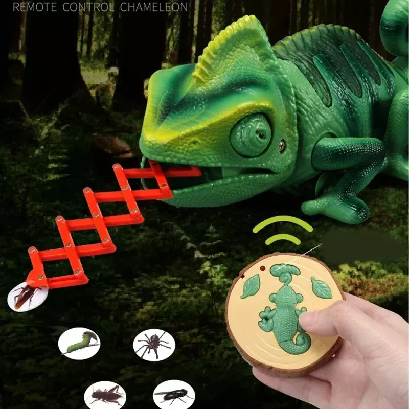 Animali giocattoli camaleonte lucertola Pet giocattolo intelligente telecomando giocattolo modello elettronico rettile animali Robot per bambini