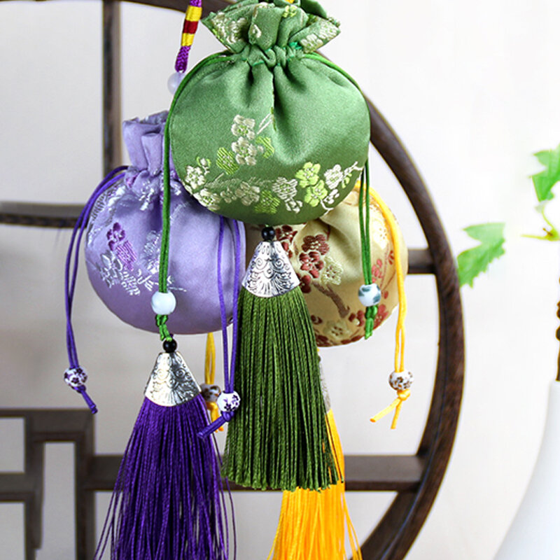Искусственная сумка в китайском стиле, тканевые сумки-саше с вышивкой, подвеска с кисточкой, сумка на шнурке, свадебные сувениры, подарок