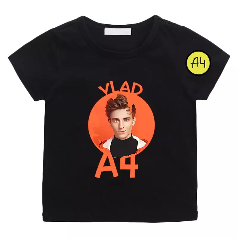 Мерч А4 VladA4, милая мультяшная Женская Повседневная футболка с мангой, кавайная футболка из 100% хлопка для мальчиков и девочек, комиксная футболка большого размера