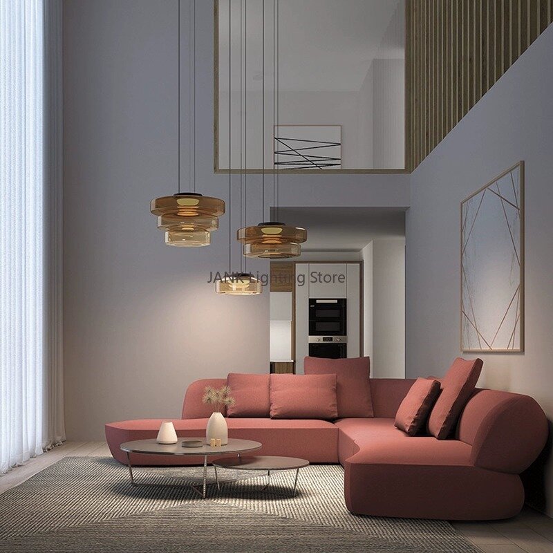 이탈리아 미니멀리즘 유리 샹들리에 예술 창의력, 레스토랑 침실 거실 바 LED 펜던트 조명, 현대 홈 장식