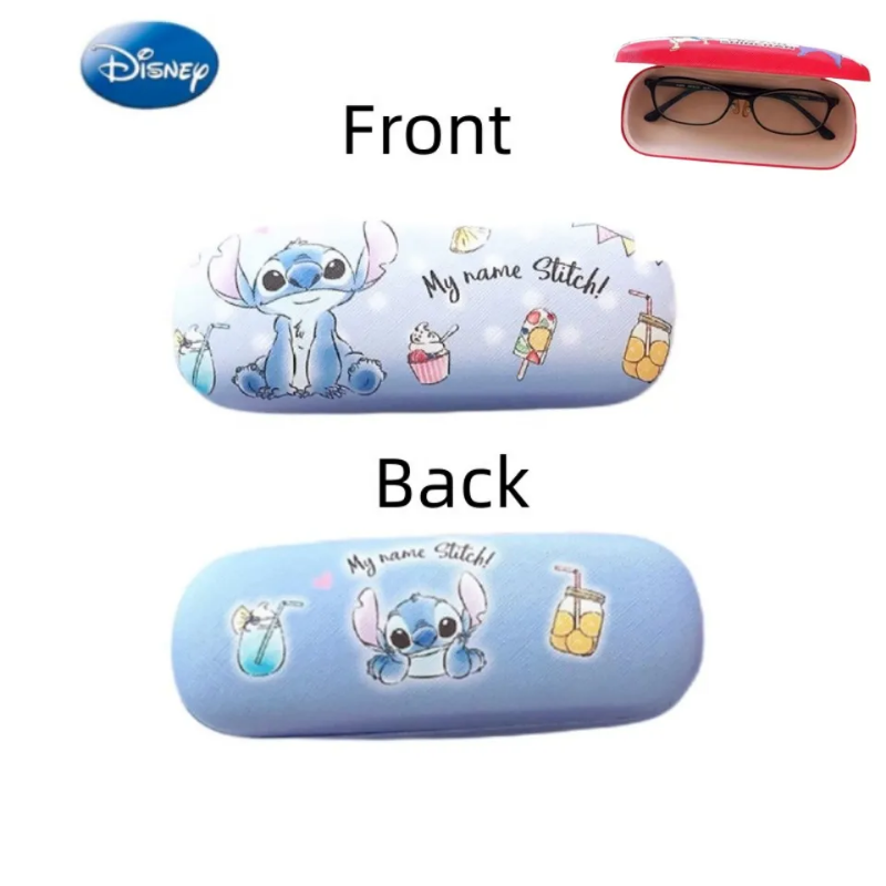 Disney Cartoon Stitch Figure Printed Glasses  Anime Case Hard Shell Protective Student Glasses Storage Box Boys Girls Birthday