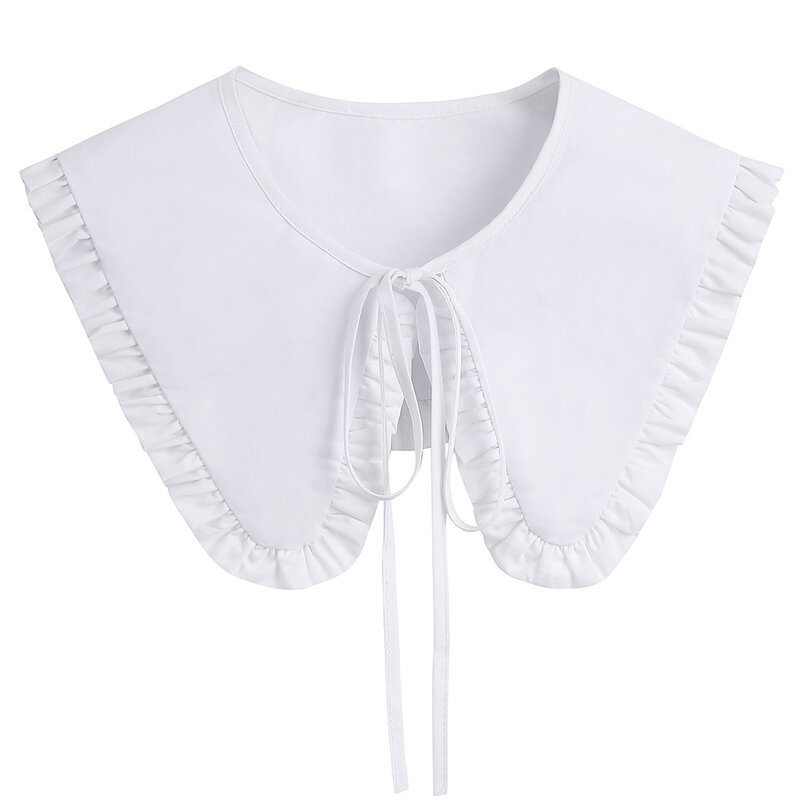 Linbaiway algodão grande colar falso xale branco feminino vestido removível destacável colar envoltório xale acessórios 2023 colar falso