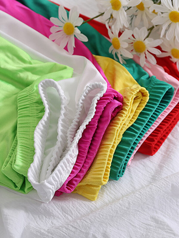 CUHAKCI-Leggings brillantes para mujer, pantalones informales de licra elástica, monocolor y fluorescentes, en oferta