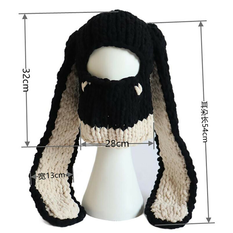 2024 Big Rabbit Ear Cap, Handwoven Thick Velvet Warm Hat Warm Women'S Scarf Winter Gorros Invierno Mujer Cute Women'S Caps