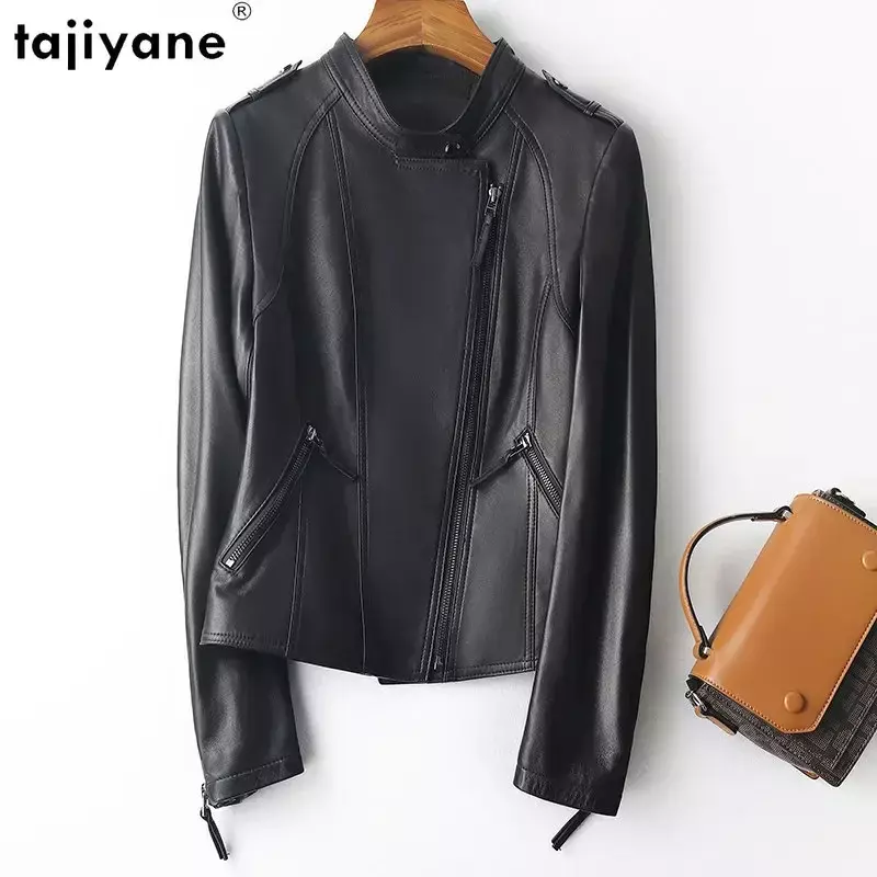 Tajiyane 2023 primavera jaqueta de couro genuíno das mulheres casaco de couro real mulheres fino motociclista jackcets casacos casuais chaqueta cuero mujer