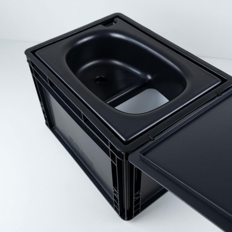 BOXIO-WC portátil para campismo, eliminação conveniente e conveniente para Ca, WC compacto, seguro e pessoal, WC com compartimento