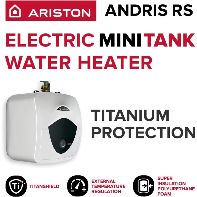 Mini-tanque aquecedor elétrico de água, ponto de uso com fio, 4 galões, 120 volts