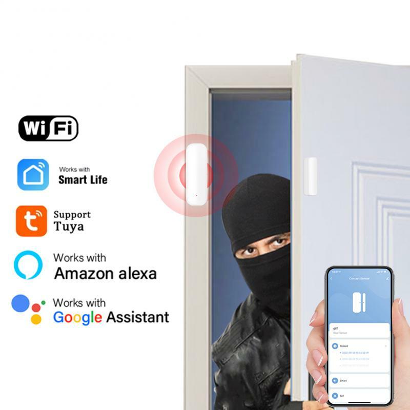 Xiaomi-Sensor de puerta inteligente con WiFi, sistema de alarma de seguridad para el hogar, detector abierto y cerrado de ventana, Control de vida inteligente a través de Alexa y Google Home