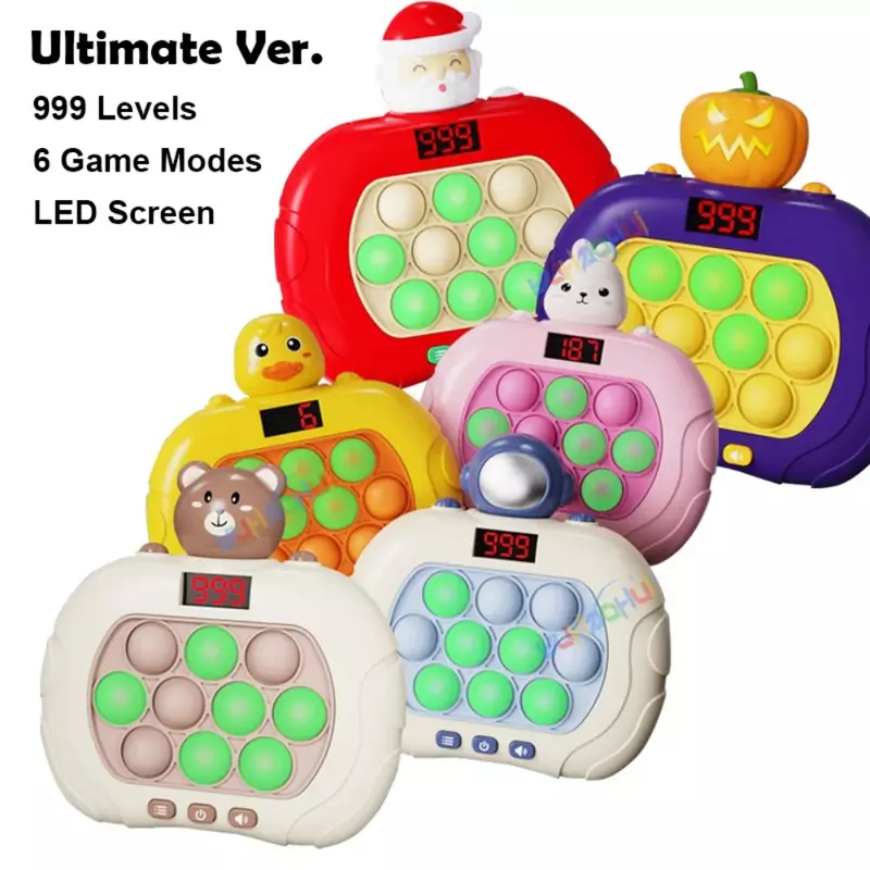 Atualizado brinquedo eletrônico Pop-Push para crianças, brinquedos sensoriais, Press Handle, Quick Push Game, Squeeze Relief, Whac-A-ole