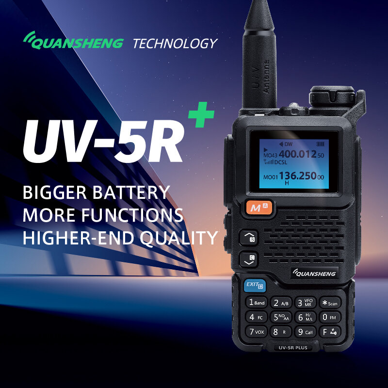 Quansheng UV 5R Plus Talkie Walperforé, Portable Am Fm, Commutateur radio bidirectionnel, Station VHF, Récepteur K5, Ham, Ensemble sans fil, Longue portée
