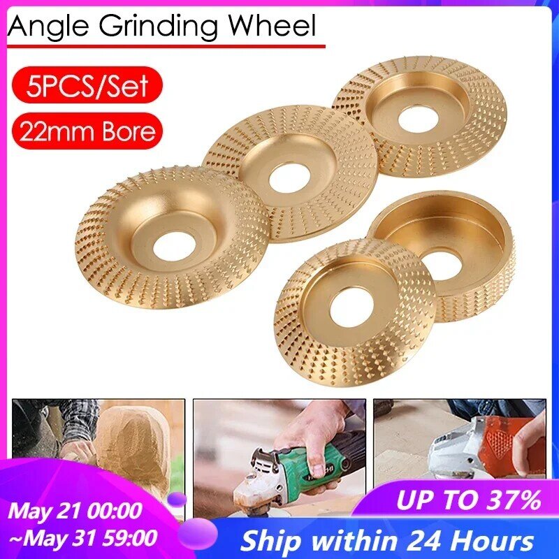 5PCS Angle Grinder Wood Sanding Discs Grinding Polishing Wheel Rotary Disc 22mm Bore Wood Carving Tool Cutting Abrasive Discs