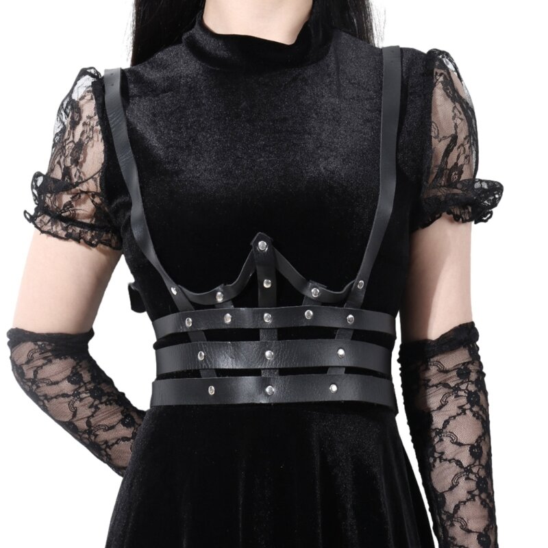 Espartilho gótico feminino com alça ombro ajustável y2k meninas steampunk espartilho dropship