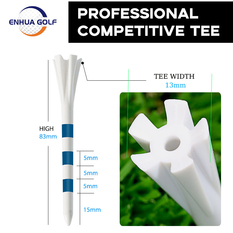 50 шт., пластиковые футболки для гольфа с 5 зубцами, 83 мм