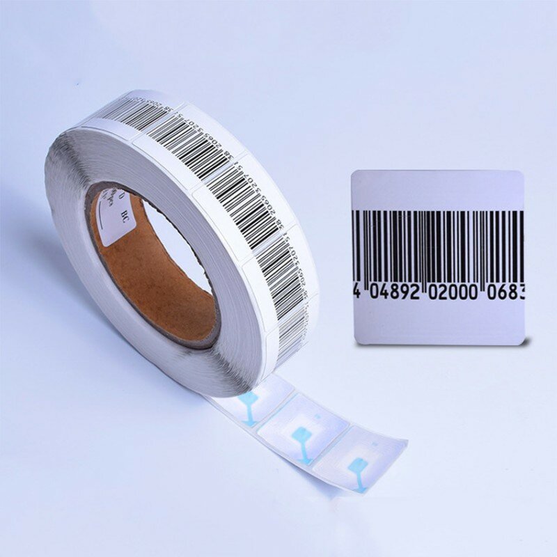 Tira magnética anti-roubo, Etiqueta de etiqueta macia anti-roubo do supermercado, Adesivo forte, RF 8.2Mhz, 40x40mm, 1000pcs por rolo