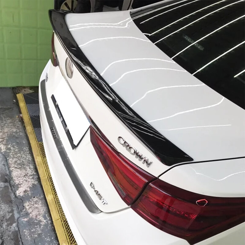 Для Toyota Crown 14th 2016-2020 крышка багажника автомобиля ABS материал глянцевый черный вид задняя крыша окна аксессуары комплект кузова