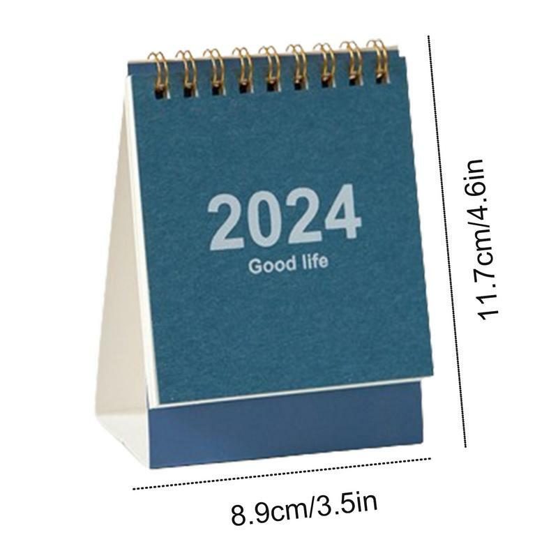 Mini Calendar Desktop Calendar Mini Calendar Creative Desktop Decoration Thick Paper Twin-Wire Binding Tiny Calendar Academic
