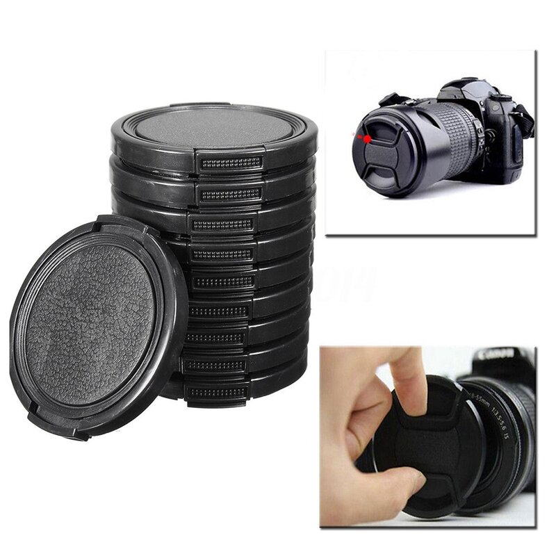 Universal 10 buah tutup lensa depan cubit tengah 49mm untuk kamera DSLR Canon Nikon