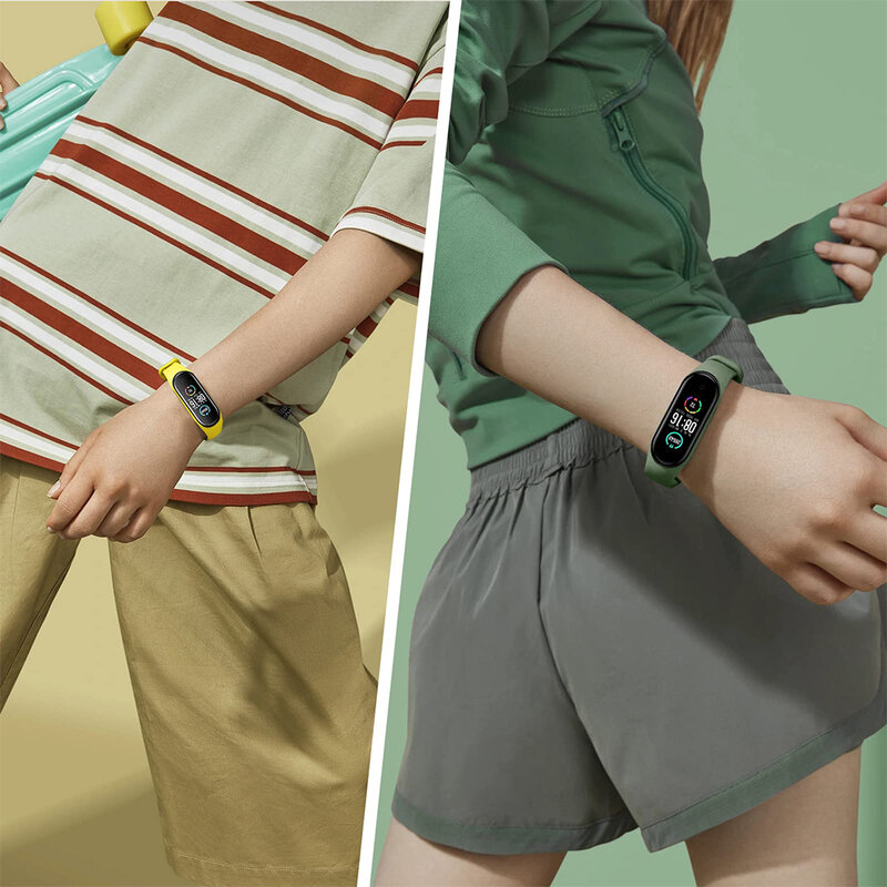 Silicone Sport Watch Band, Pulseiras de relógio para Xiaomi Mi Band 7 6 NFC Pulseira, Pulseira Cinto, Miband 5 4 3 Strap