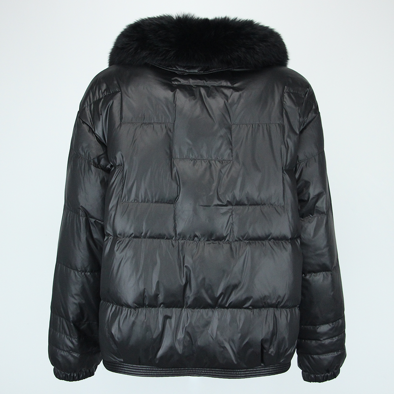 Женская куртка на утином пуху, Толстая теплая Свободная куртка с воротником из натурального меха норки, верхняя одежда, зима 2024
