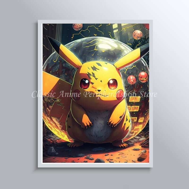Pokemon Snorlax Pikachu Charizard Peripheral Drink Coffee Poster Vintage Anime Canvas Painting Art Wall for Kids Bedroom Decor