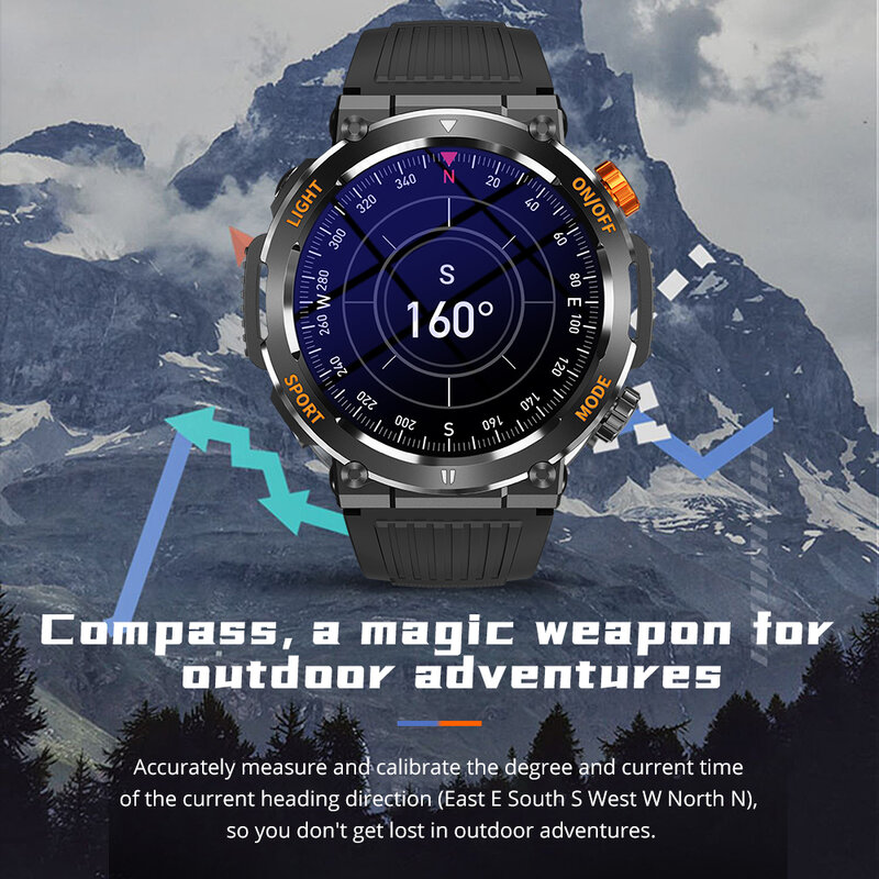 [2024] Colmi V68 1.46 ''Hd Display Smartwatch 100 Sportmodi Kompas Zaklamp Mannen Militaire Kwaliteit Taaiheid Smart Watch