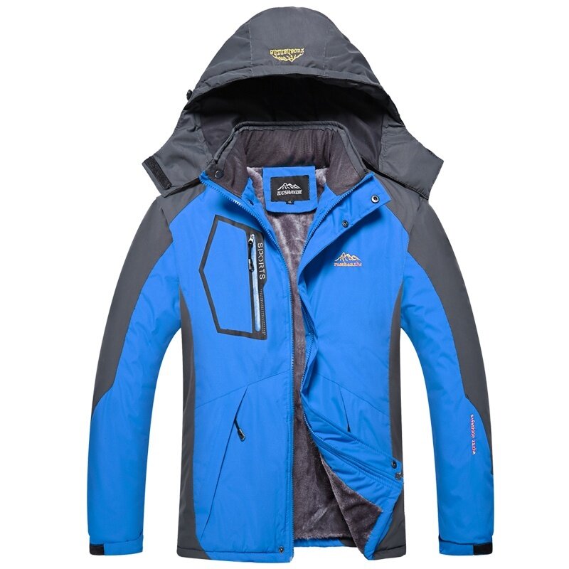 Jaqueta de veludo à prova de vento masculina, sobretudo espesso quente, outwear de montanhismo, casual, plus size, inverno