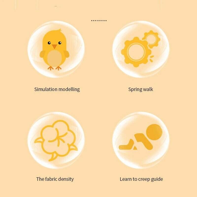 Pato pequeño de peluche amarillo para niños, juguete educativo de simulación, pollo ambulante, interesante, 2/4 unidades