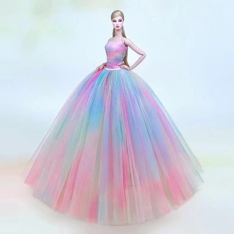 Case untuk Barbie Pakaian Boneka Princess Gaun Trailing Pernikahan Pengantin Gaun Pernikahan untuk Barbie Aksesoris Mainan Ornamen Rumah