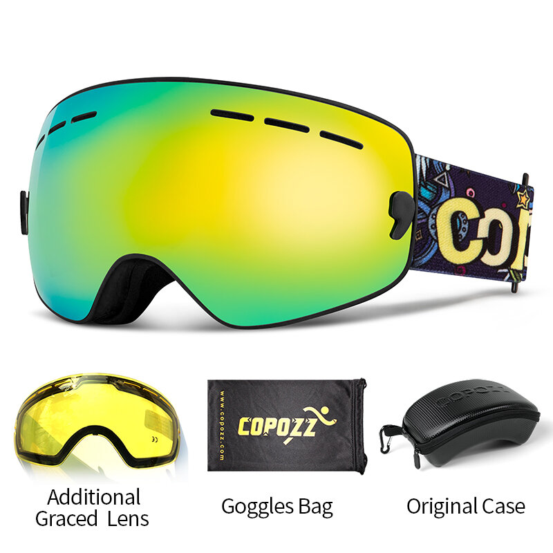 COPOZZ Marke Kinder Ski Brille 4-15 jahre alte Professionelle Anti-nebel Kind Snowboard Brille Doppel UV400 Kinder skifahren Maske Gläser
