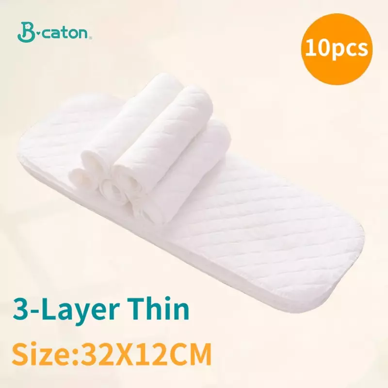 10pcs/5pcs Baby Reusable Diapers Washable Ecological Nappies Inserts Cotton Cloth Diapers for Children Breathable Absorbent