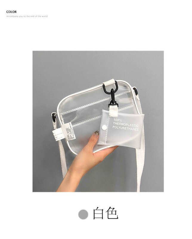 Tas Selempang Mini Musim Panas 2021 Tas Transparan Tas Jelly PVC Tas Bahu Wanita Fashion Korea Tas Dompet Pelindung untuk Wanita