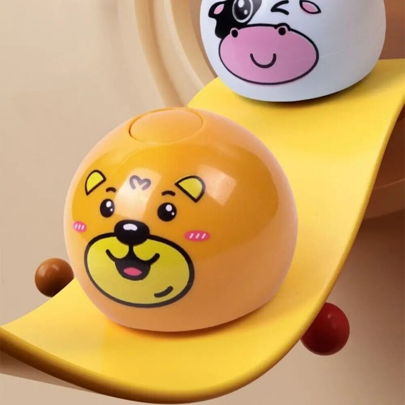 ABS Press and Go Car Toy Astronaut Bear Inertia Cartoon Round Ball Children