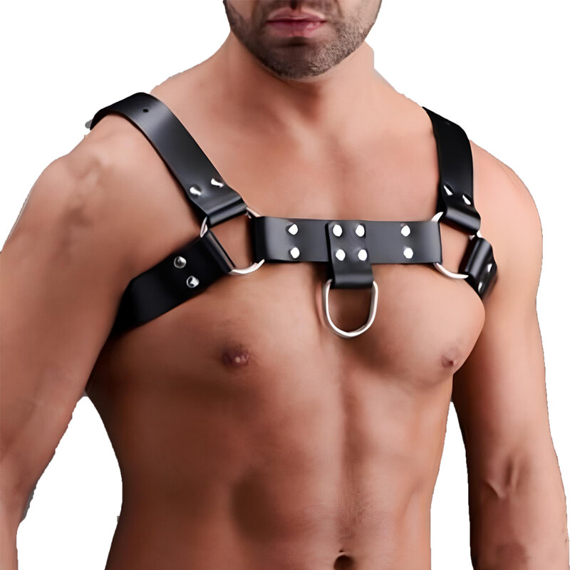 uprząż Skórzana Męskie  BDSM Harness Pasy Uprzęzy Męska skórzana uprząż piersiowa BIELIZNA GOTHIC regulowana