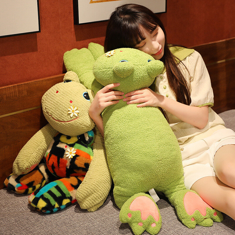 100cm Green Anxious Frog Plush Toys Stuffed Soft Hugbale Pillow Sofa Backrest Log Leg Animal Doll Bed Cushion Creative Gifts
