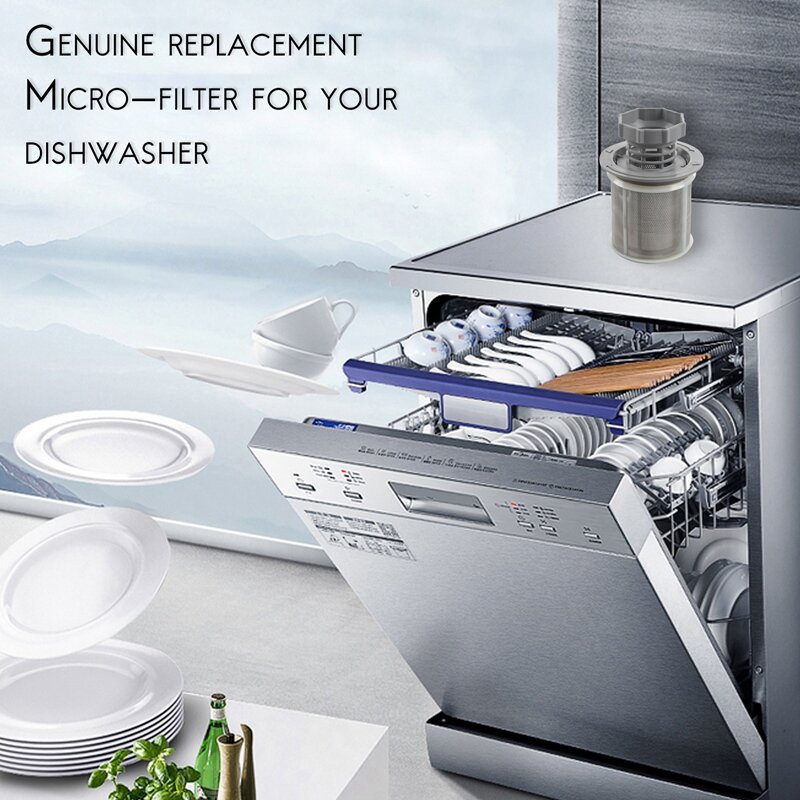 2 Part Dishwasher Mesh Filter Set Grey PP For  Dishwasher 427903 170740 Series Replacement For Dishwasher